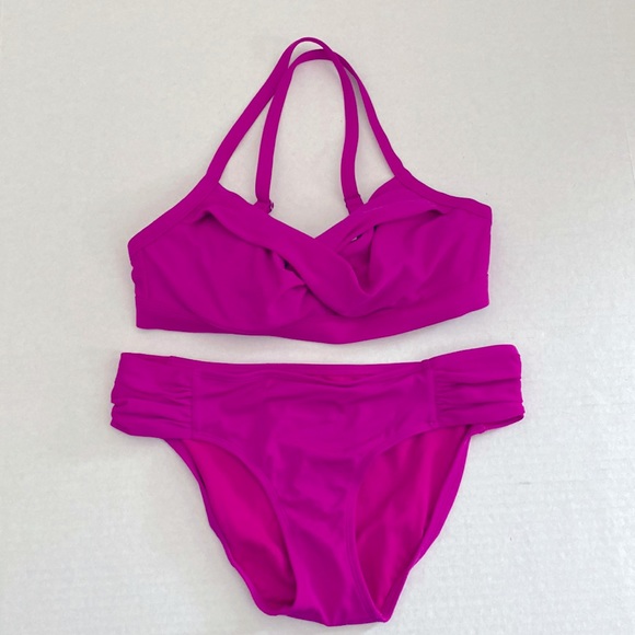 Athleta Swim Athleta 2 Piece Twist Top Swimsuit With Bikini Bottom